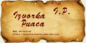 Izvorka Puača vizit kartica